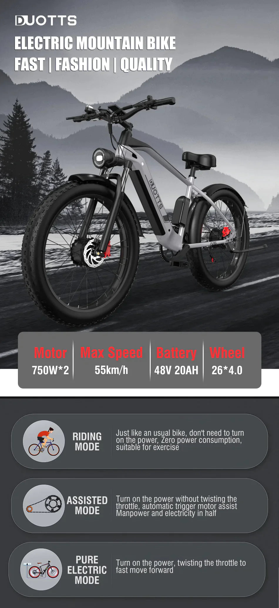 DUOTTS F26 Electric Mountain Bike