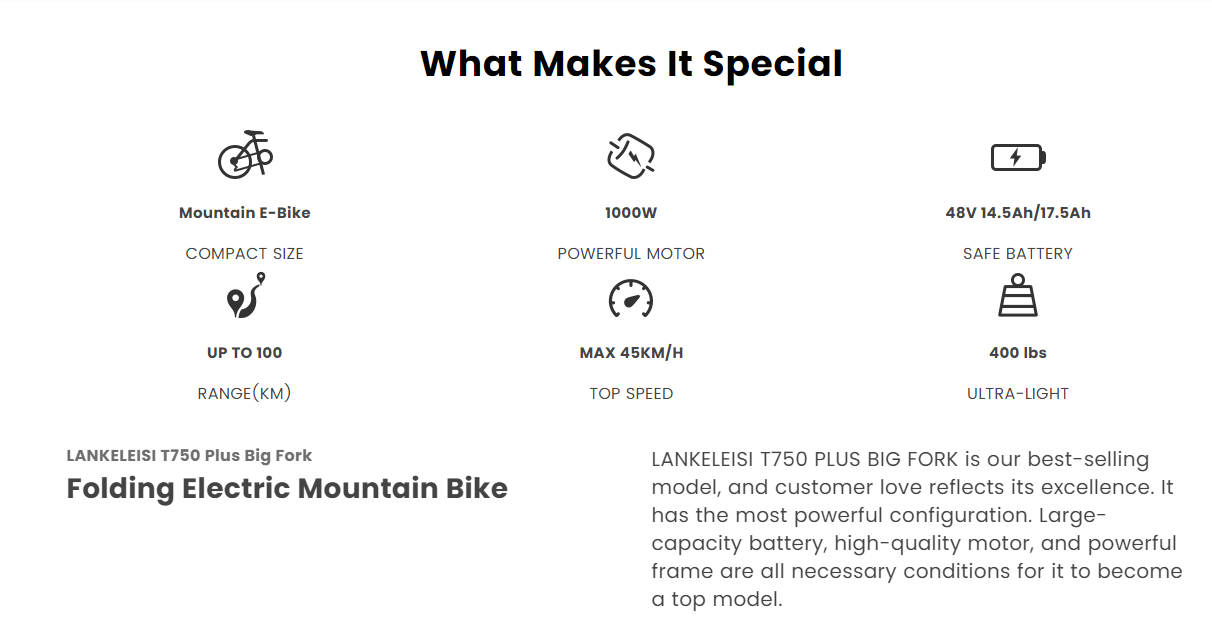 Sale
Lankeleisi XT750 PLUS Electric Mountain Bike