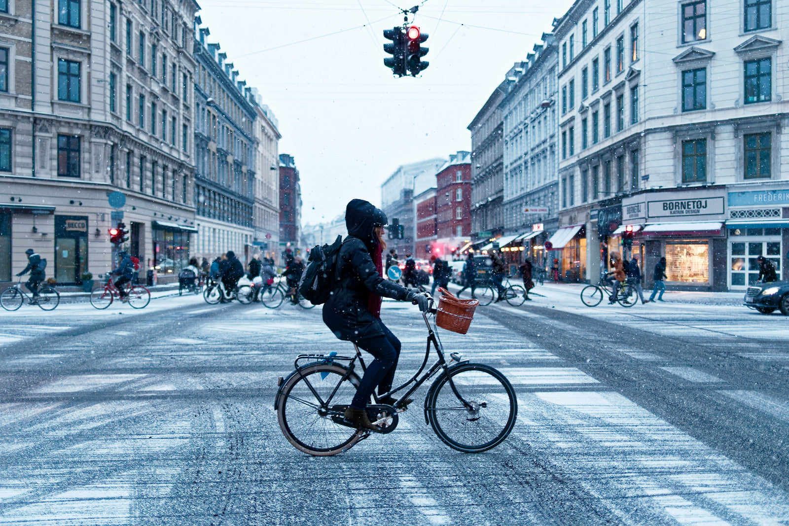 a girl cycling open area