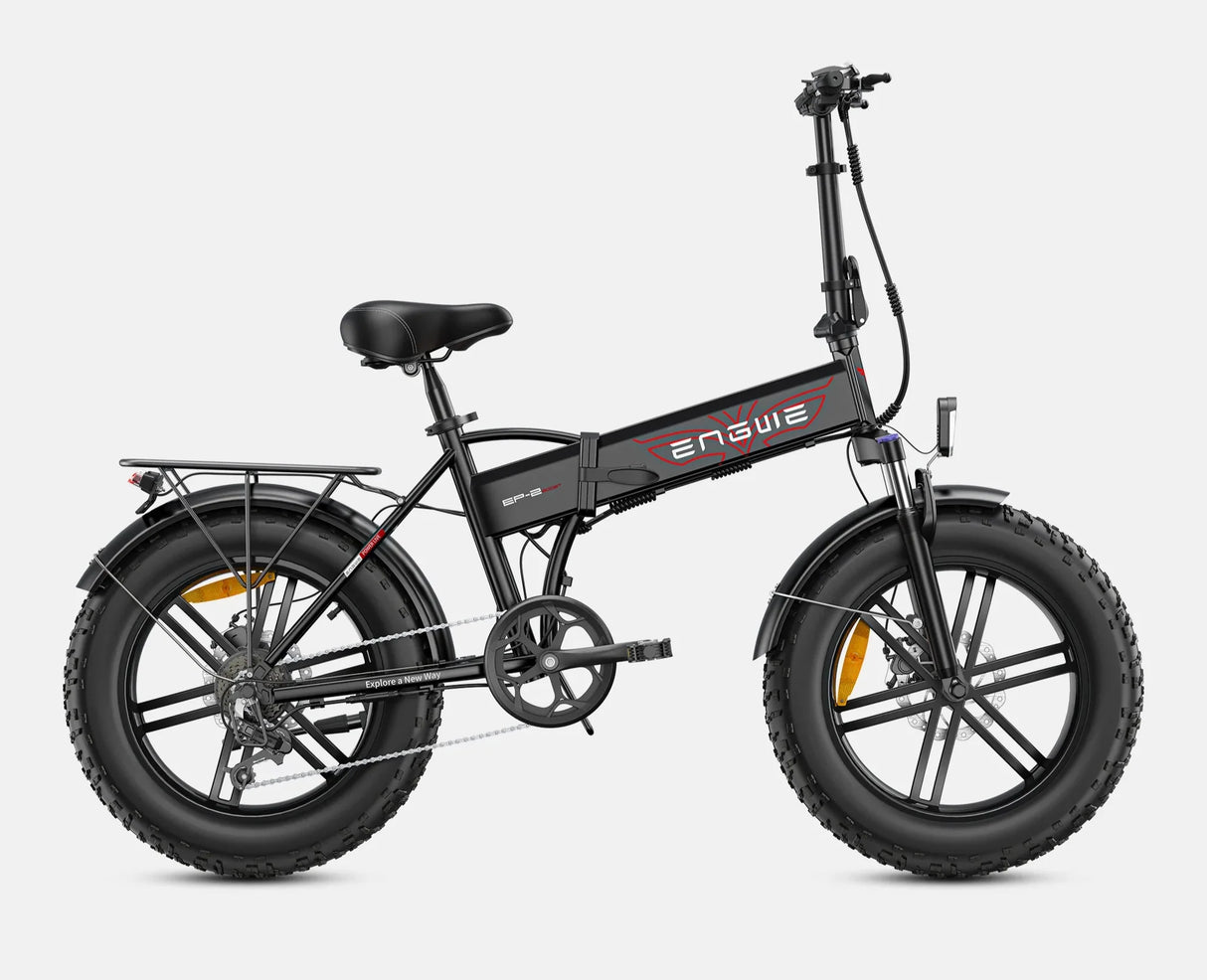 Side view of the black version of Zingy’s Engwe EP-2 Pro Boost Electric Bike.