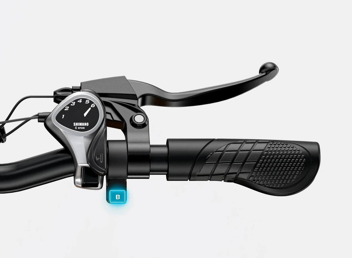 Handle bar view of Zingy’s Engwe EP-2 Pro Boost Electric Bike.