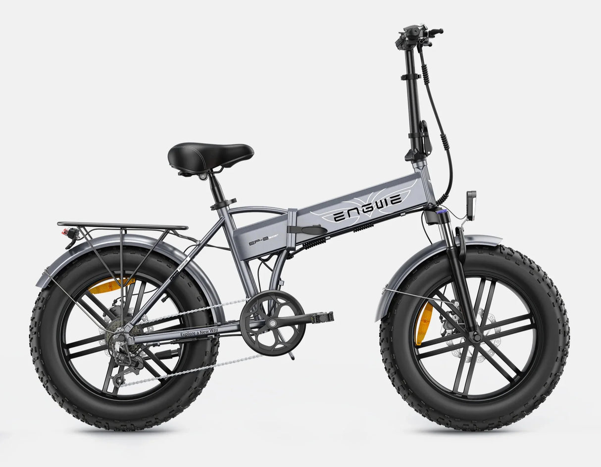 Side view of Zingy’s Engwe EP-2 Pro Boost Electric Bike grey version.