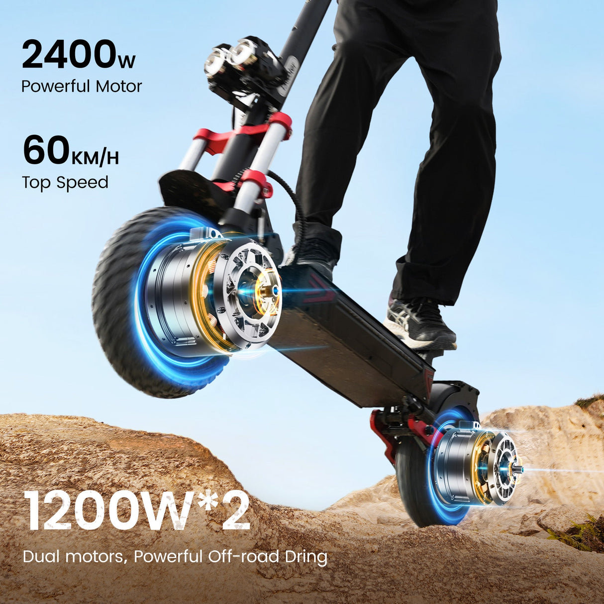 iScooter iX8  1200W*2 Off-Road E-Scooter 60KM/H