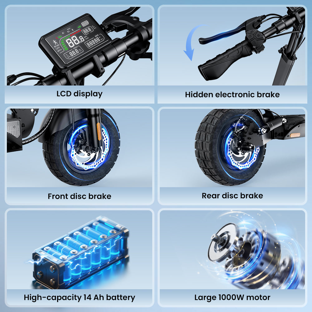 iScooter W9 1000W Off-Road E-scooter 45km/h