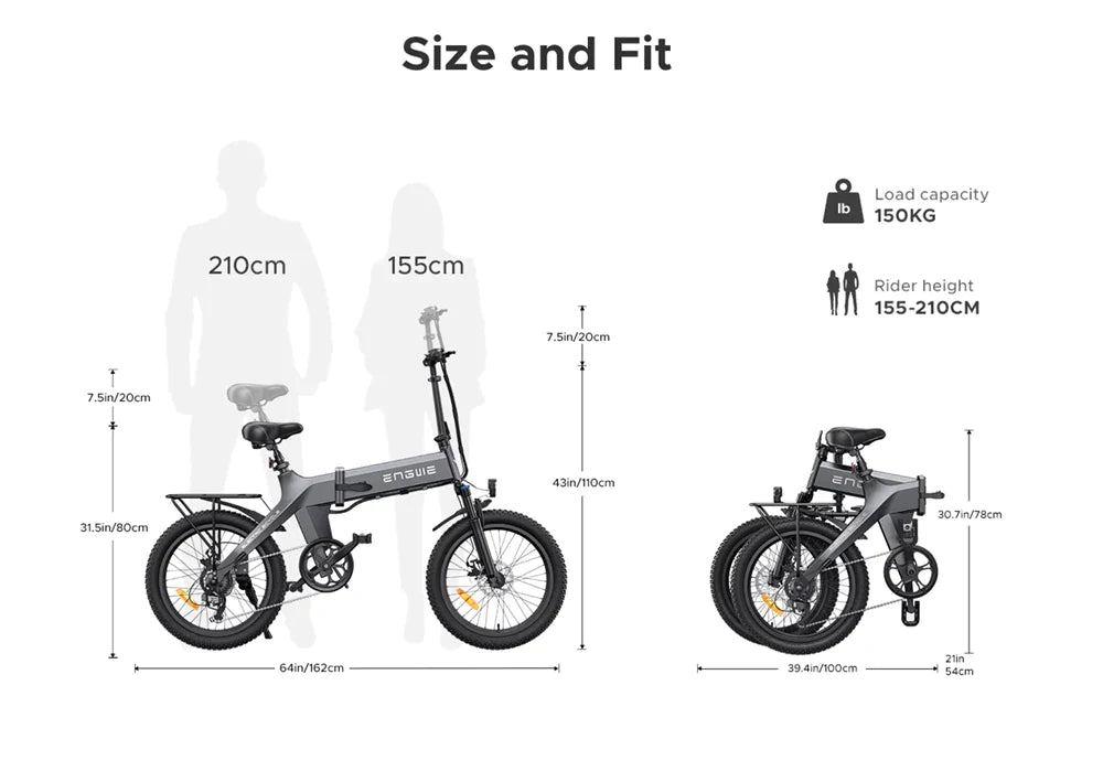 ENGWE C20 Pro Upgraded Version Folding Electric Bike