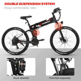 KAISDA K1 26-Inch Electric Moped Folding Bike