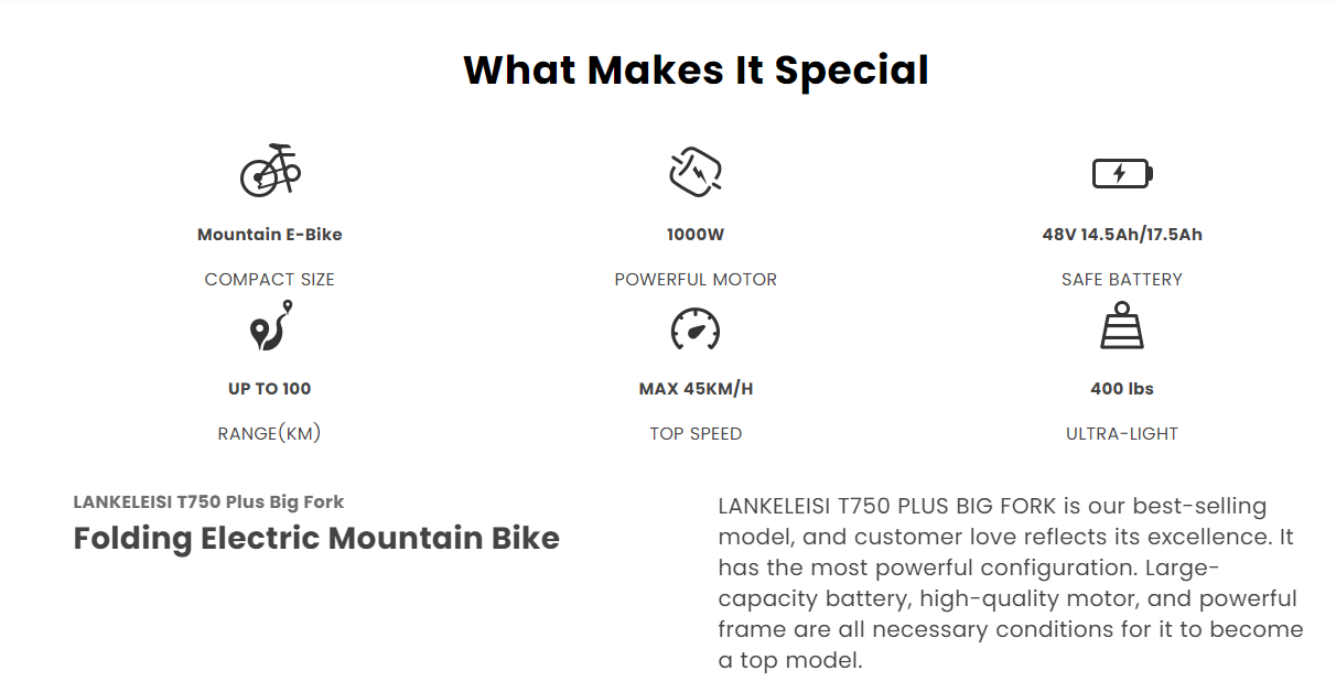 Lankeleisi XT750 PLUS Electric Mountain Bike